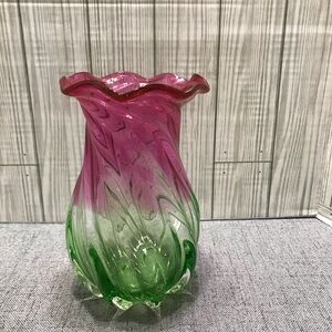 VintageTeleflora Watermelon Glass Vase